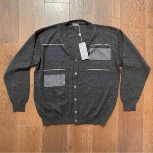 NEW Vintage Mens Button Up Wool Blend Cardigan Sweater Size XXL 54